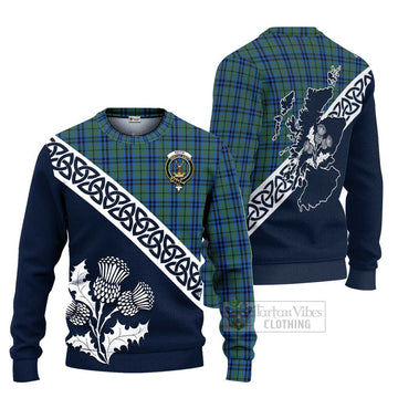 Keith Tartan Ugly Sweater Featuring Thistle and Scotland Map