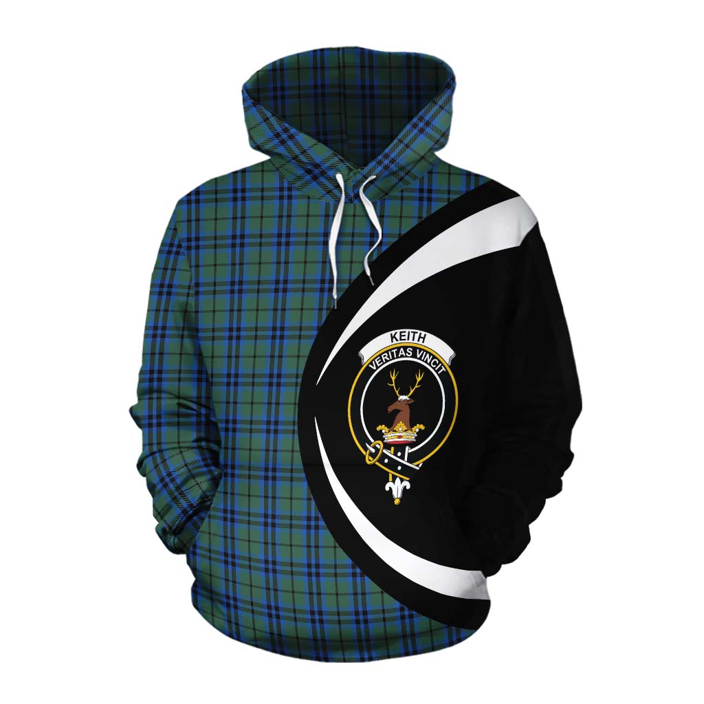 Tartan Vibes Clothing Keith Tartan Cotton Hoodie with Family Crest Circle Style