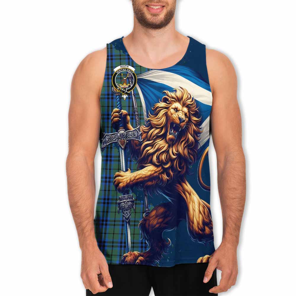 Tartan Vibes Clothing Keith Tartan Family Crest Men's Tank Top with Scottish Majestic Lion