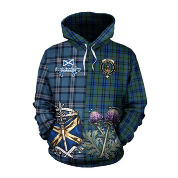 Keith Tartan Cotton Hoodie Happy St. Andrew's Day Half Tartan Style