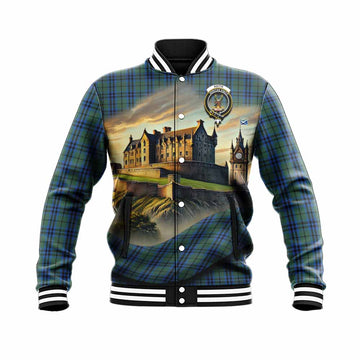 Keith Tartan Family Crest Baseball Jacket with Scottish Ancient Castle Style Unisex - Tartan Vibes Clothing