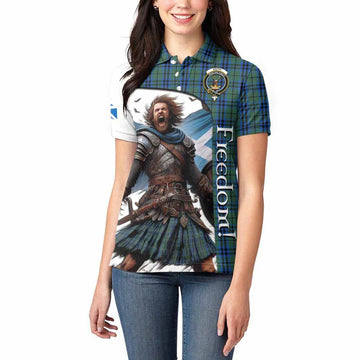 Keith Crest Tartan Women's Polo Shirt Inspired by the Freedom of Scottish Warrior