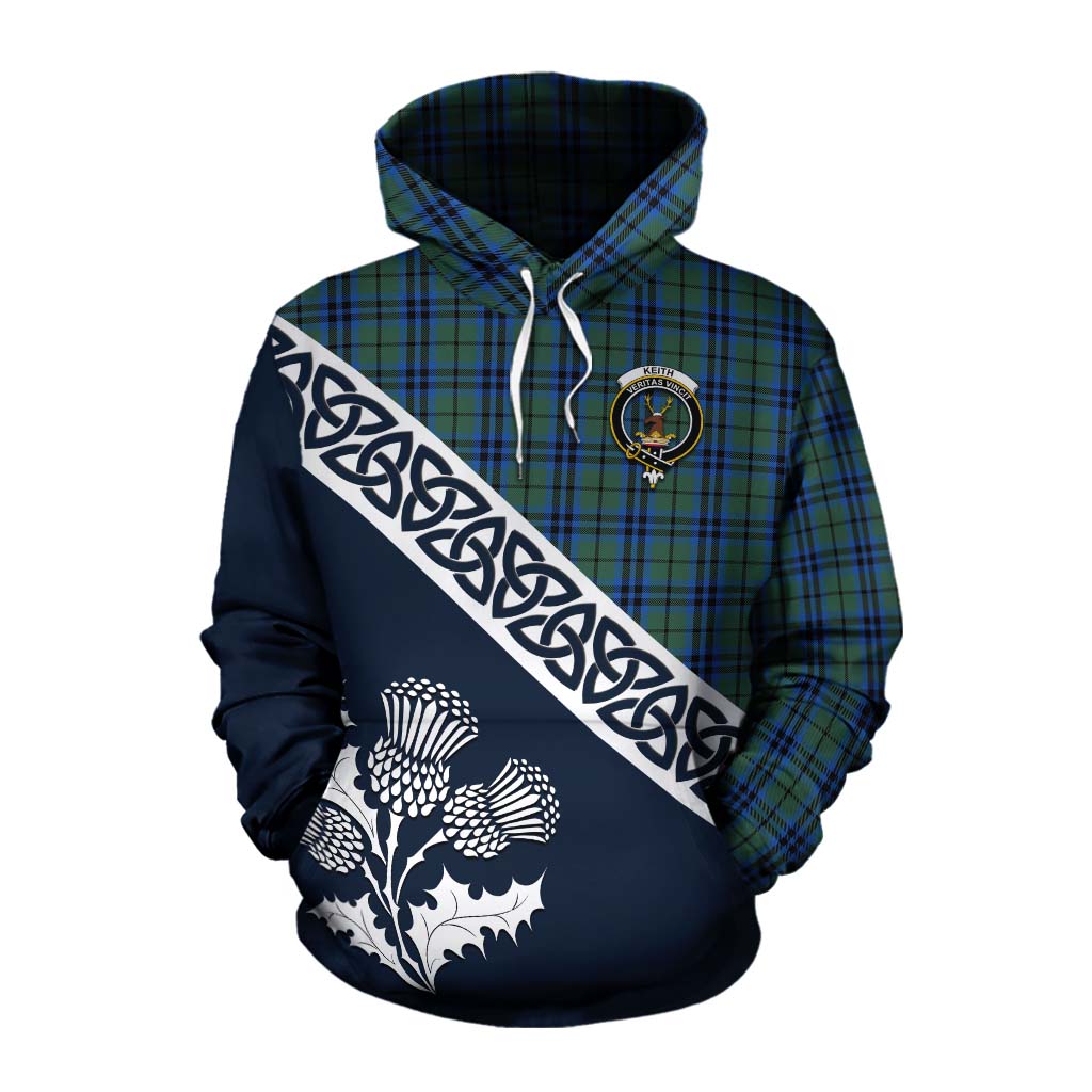 Tartan Vibes Clothing Keith Tartan Cotton Hoodie Featuring Thistle and Scotland Map