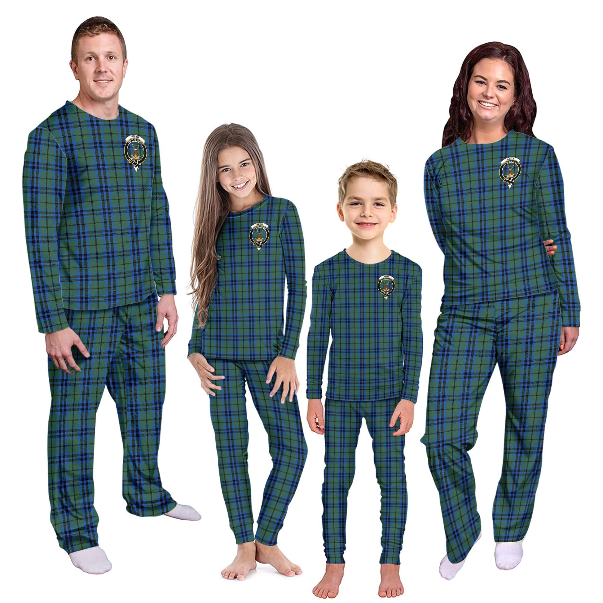 Keith Tartan Pajamas Family Set with Family Crest - Tartanvibesclothing