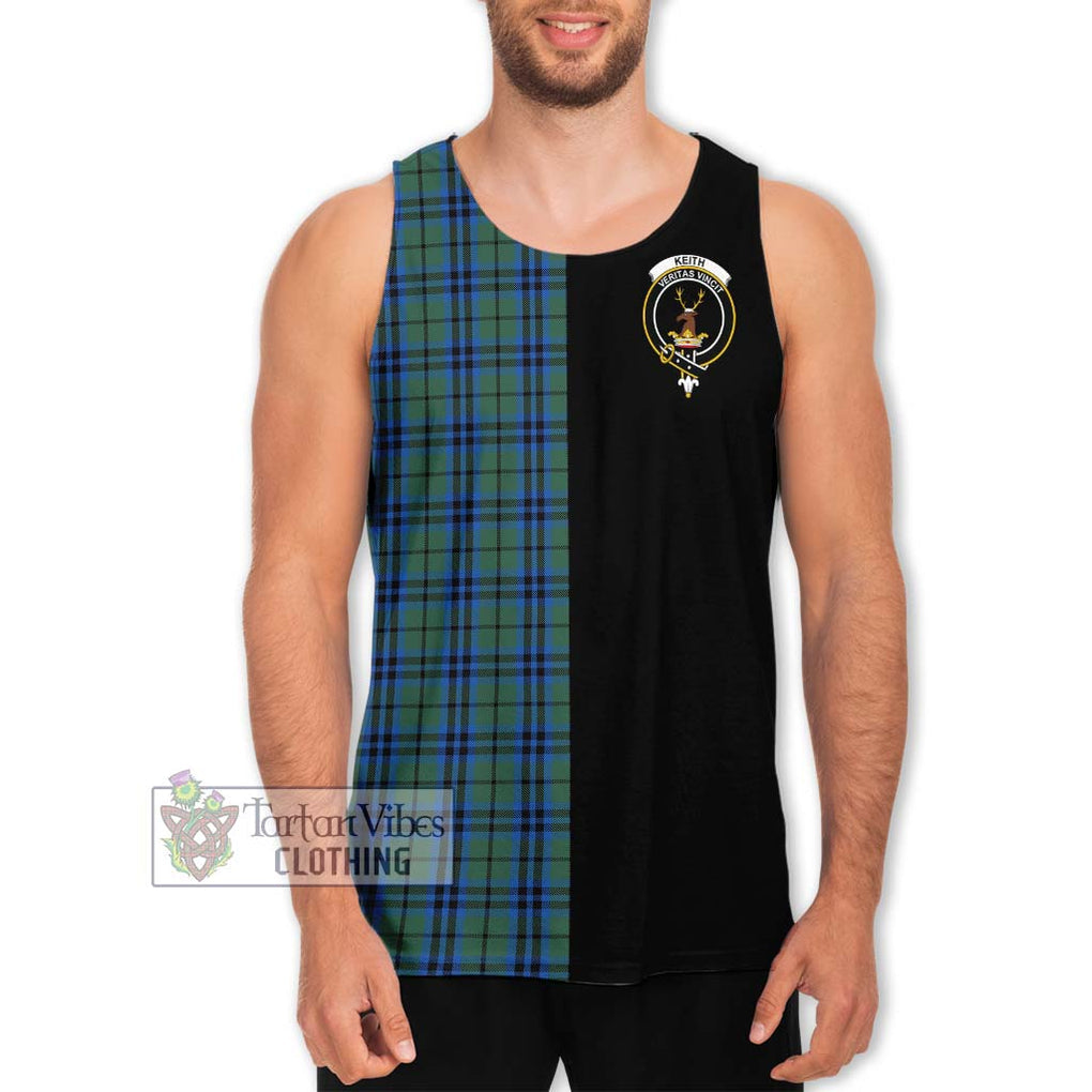 Keith Tartan Men's Tank Top with Family Crest and Half Of Me Style Men - Tartanvibesclothing Shop