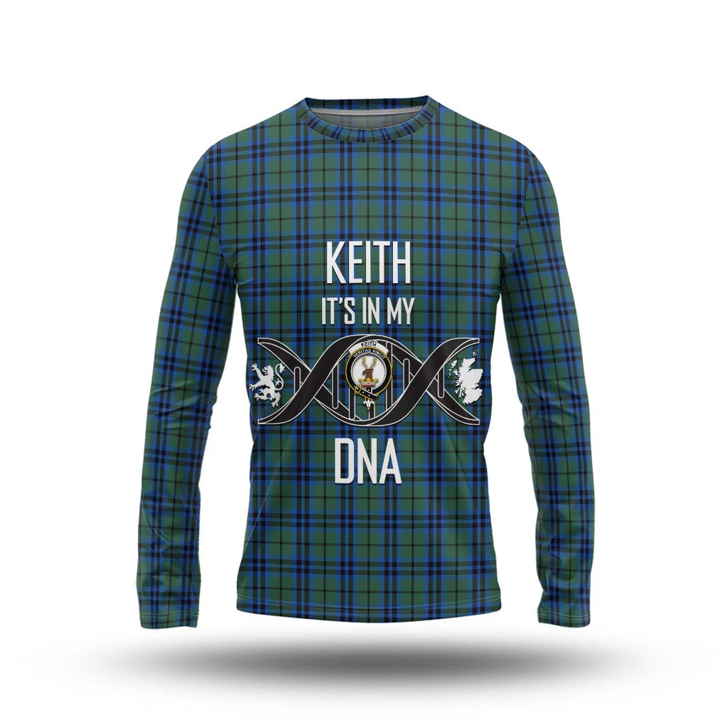 Keith Tartan Long Sleeve T-Shirt with Family Crest DNA In Me Style Unisex - Tartanvibesclothing Shop