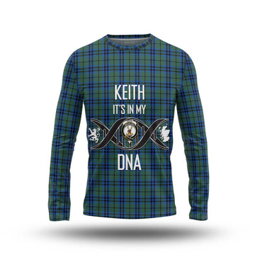 Keith Tartan Long Sleeve T-Shirt with Family Crest DNA In Me Style