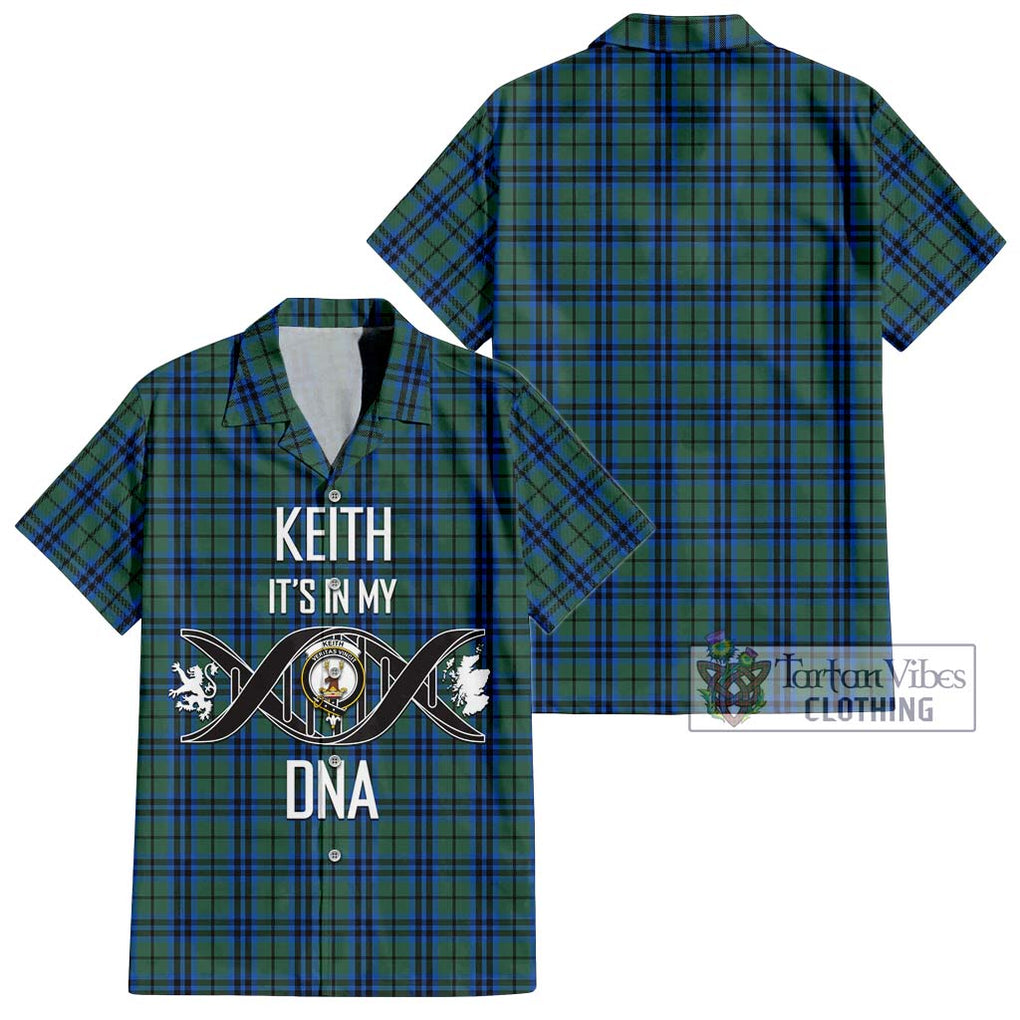 Keith Tartan Short Sleeve Button Shirt with Family Crest DNA In Me Style Kid - Tartanvibesclothing Shop