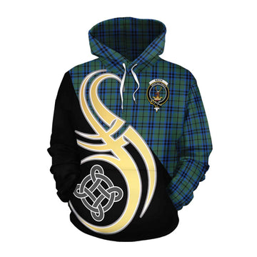 Keith Tartan Cotton Hoodie with Family Crest and Celtic Symbol Style