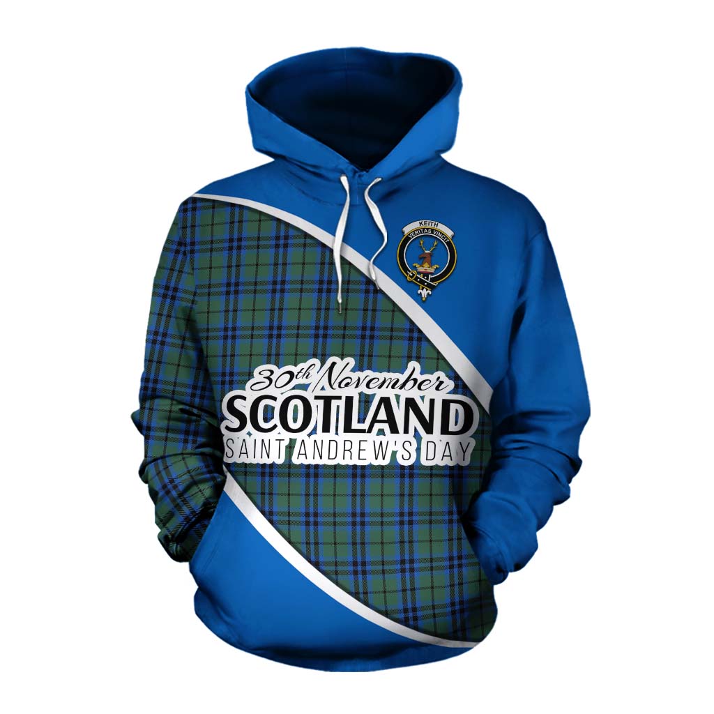 Tartan Vibes Clothing Keith Family Crest Tartan Cotton Hoodie Celebrate Saint Andrew's Day in Style