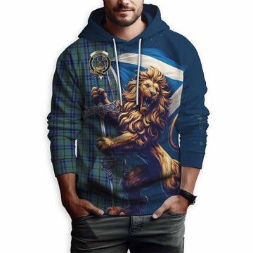 Keith Tartan Family Crest Hoodie with Scottish Majestic Lion