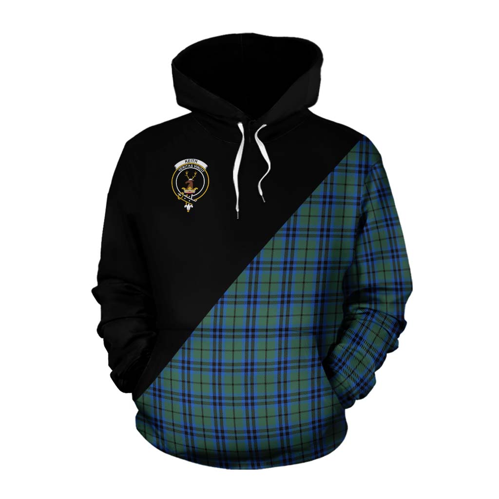 Tartan Vibes Clothing Keith Tartan Cotton Hoodie with Family Crest and Military Logo Style