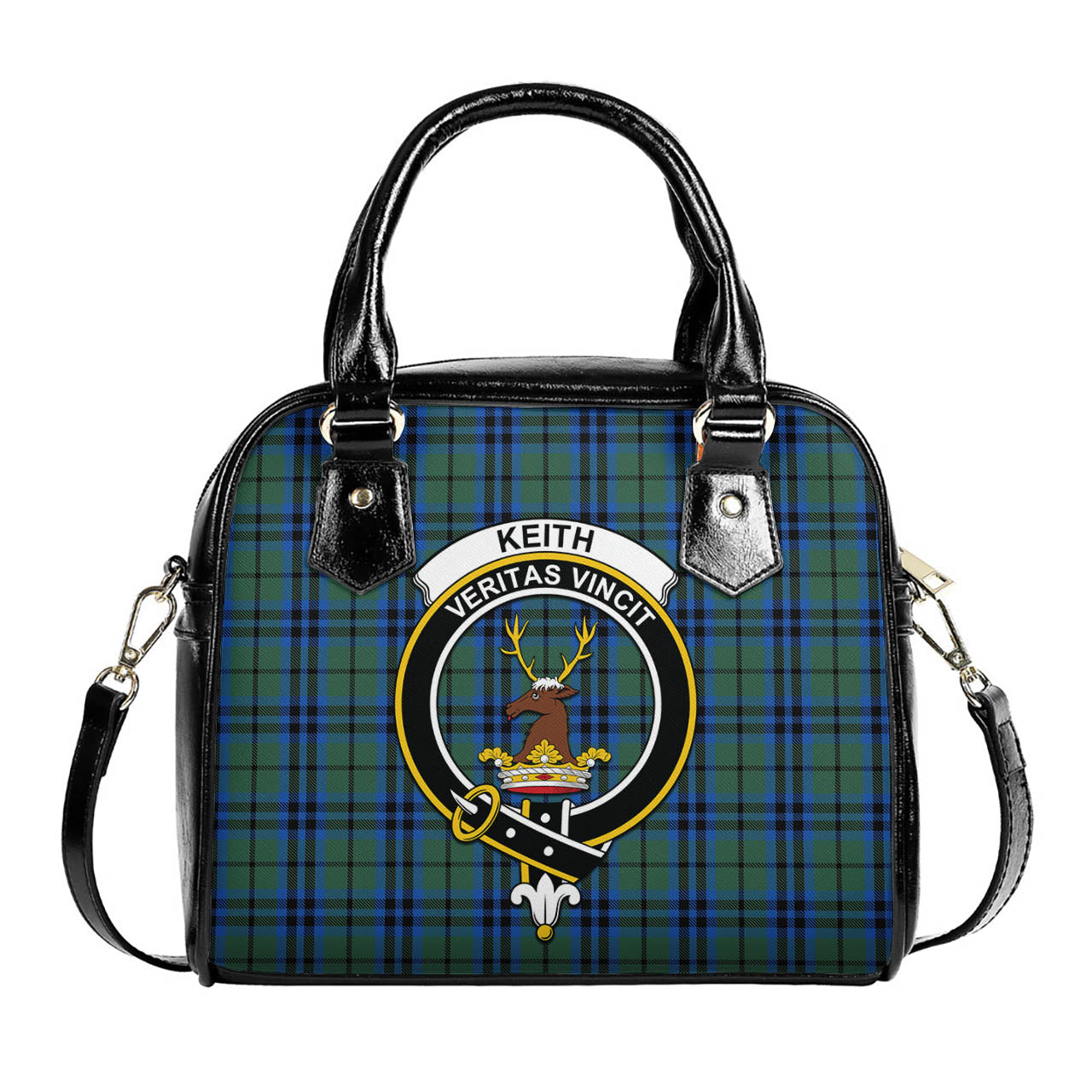 Keith Tartan Shoulder Handbags with Family Crest One Size 6*25*22 cm - Tartanvibesclothing