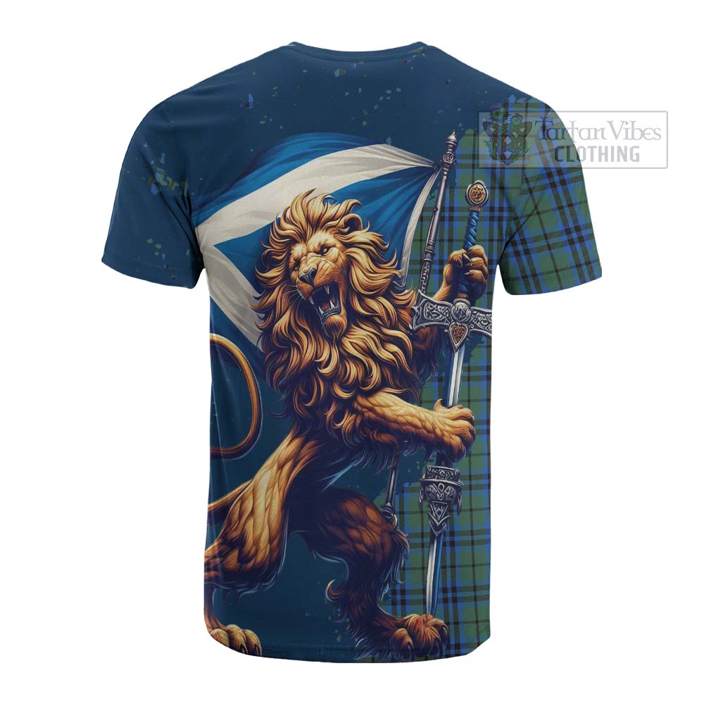 Tartan Vibes Clothing Keith Tartan Family Crest Cotton T-shirt with Scottish Majestic Lion