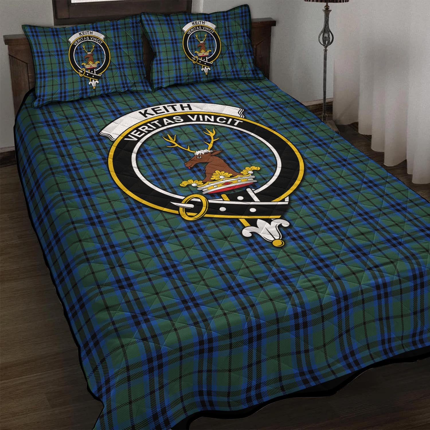 Keith Tartan Quilt Bed Set with Family Crest - Tartan Vibes Clothing