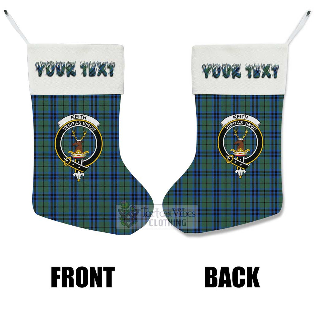 Tartan Vibes Clothing Keith Tartan Family Crest Christmas Stocking with Personalized Text