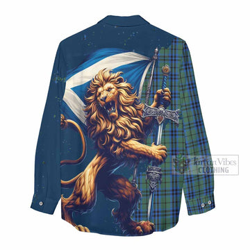 Keith Tartan Family Crest Women's Casual Shirt with Scottish Majestic Lion