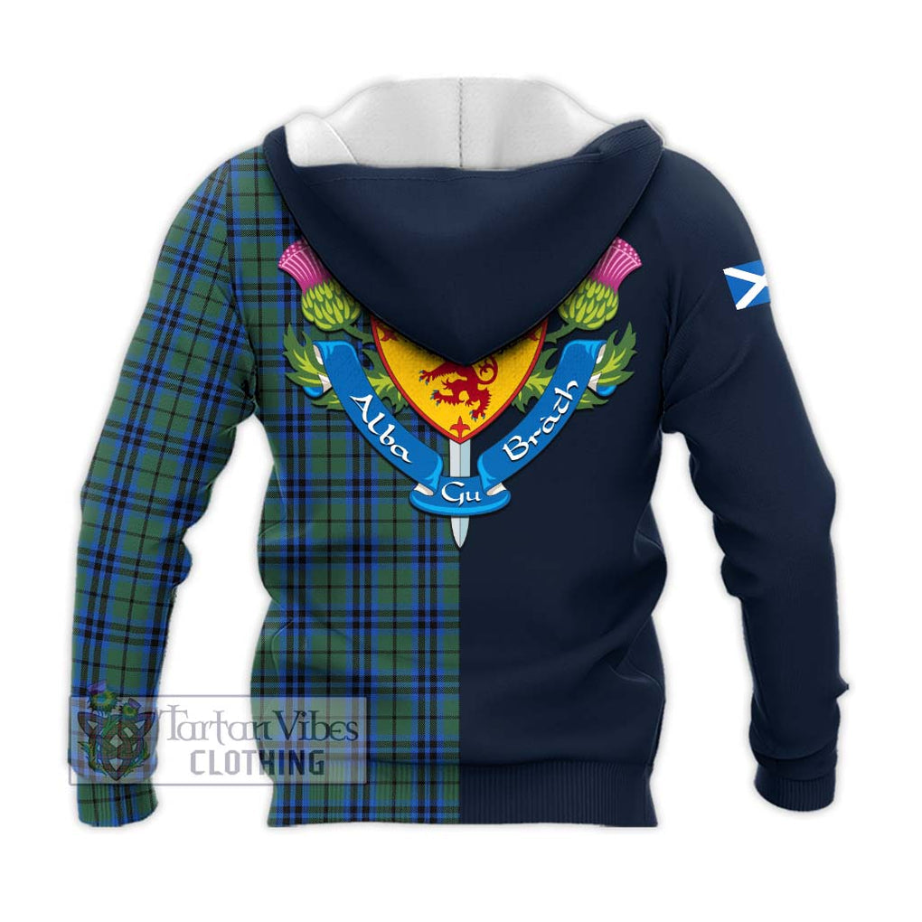 Tartan Vibes Clothing Keith Tartan Knitted Hoodie with Scottish Lion Royal Arm Half Style