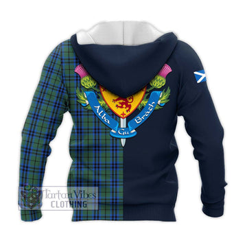 Keith Tartan Knitted Hoodie Alba with Scottish Lion Royal Arm Half Style