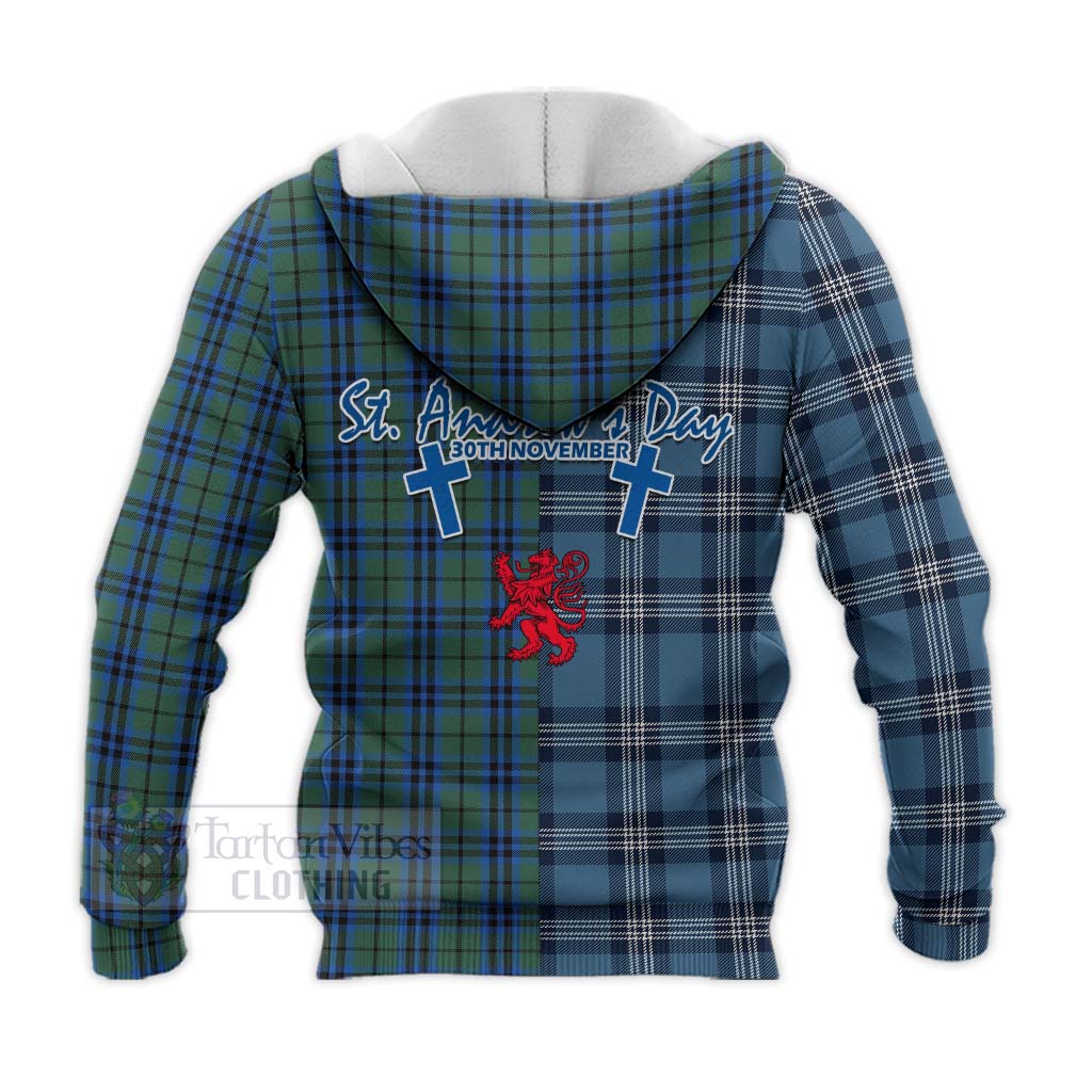 Tartan Vibes Clothing Keith Tartan Knitted Hoodie Happy St. Andrew's Day Half Tartan Style