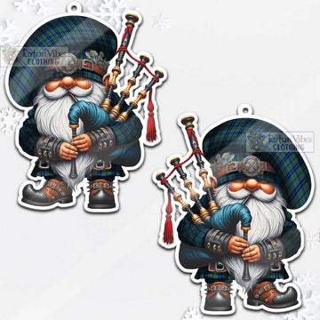 Keith Tartan Bagpiper Gnome Christmas Ornament