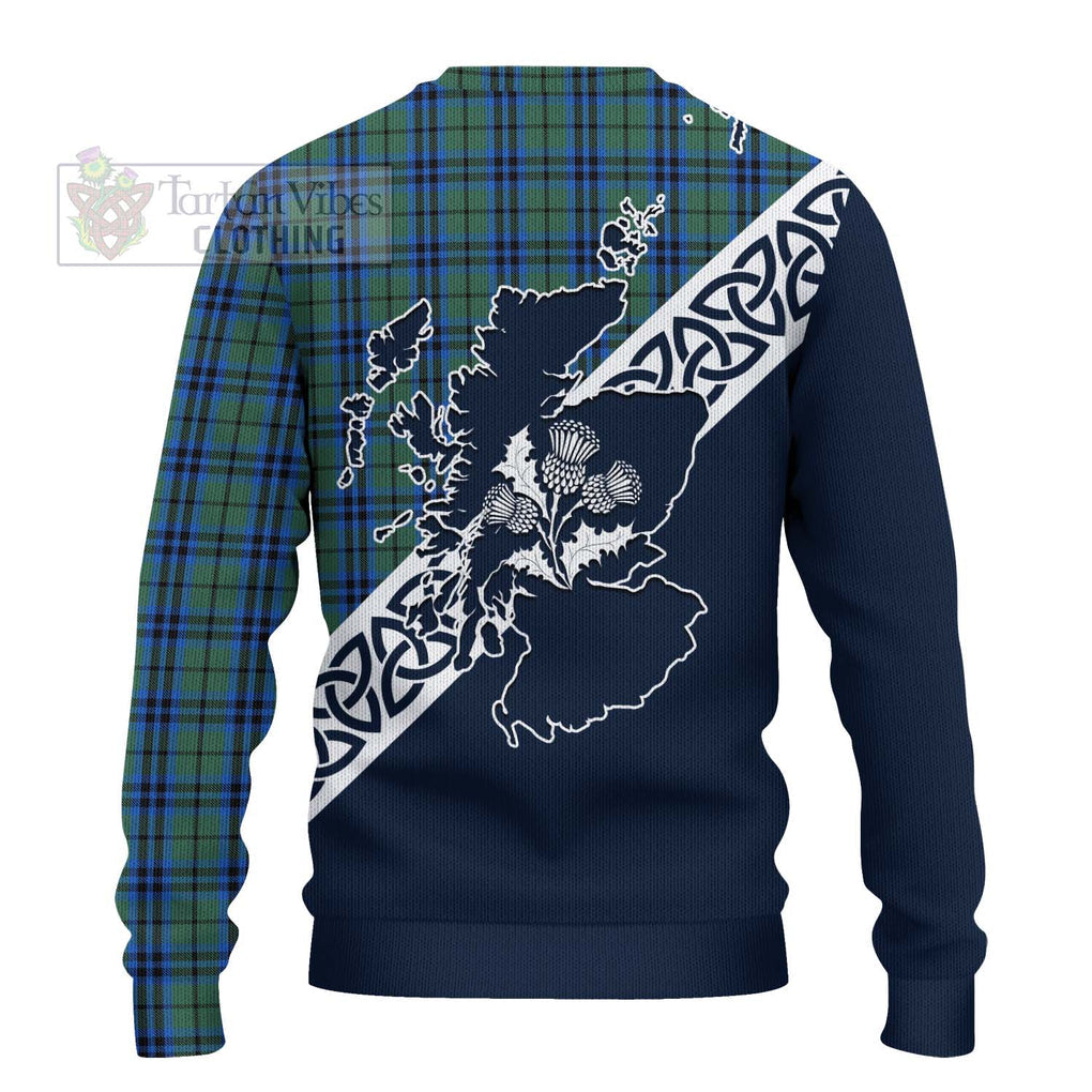 Tartan Vibes Clothing Keith Tartan Knitted Sweater Featuring Thistle and Scotland Map