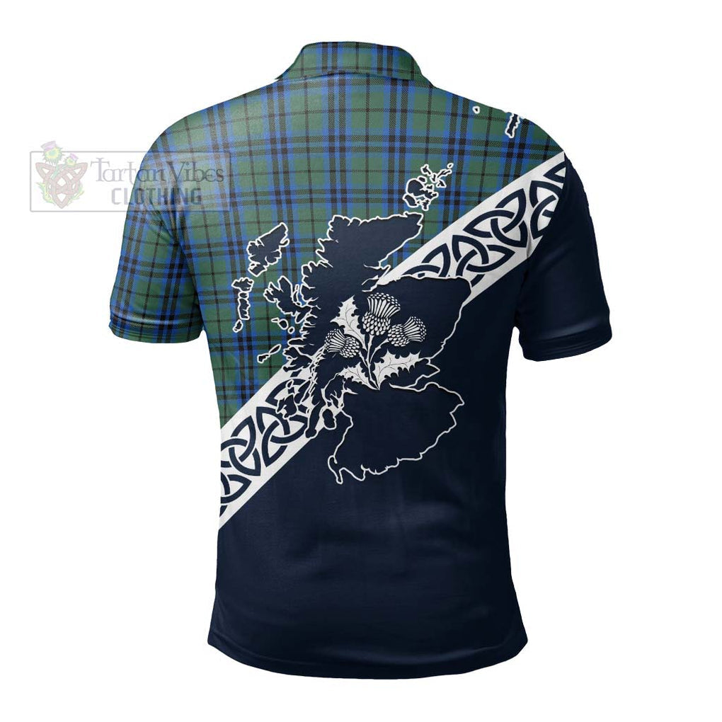 Keith Tartan Polo Shirt Featuring Thistle and Scotland Map