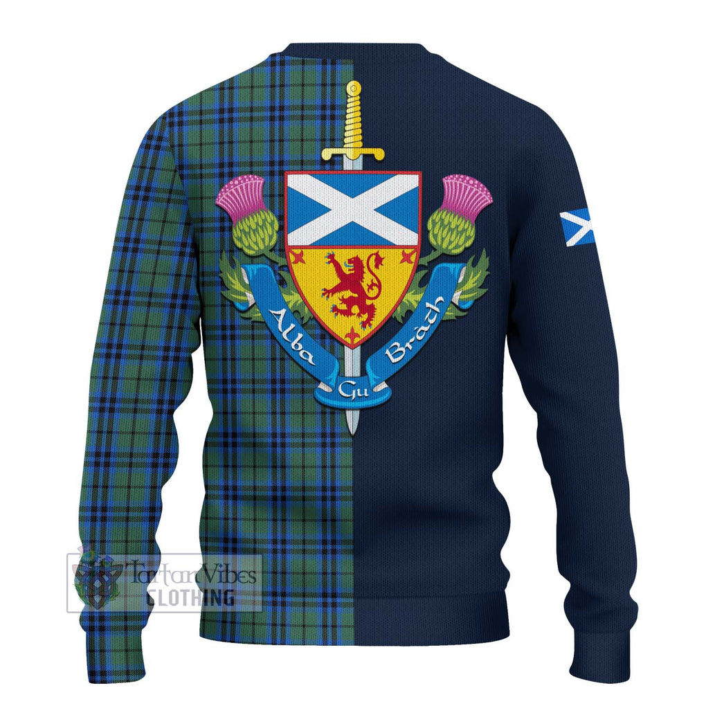 Tartan Vibes Clothing Keith Tartan Knitted Sweater with Scottish Lion Royal Arm Half Style