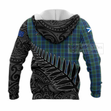 Keith Crest Tartan Knitted Hoodie with New Zealand Silver Fern Half Style