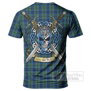 Keith Tartan T-Shirt with Family Crest Celtic Skull Style