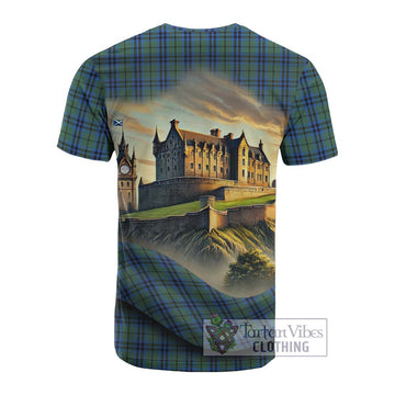 Keith Tartan Family Crest Cotton T-shirt with Scottish Ancient Castle Style - Tartan Vibes Clothing