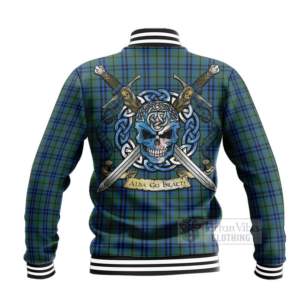 Tartan Vibes Clothing Keith Tartan Baseball Jacket with Family Crest Celtic Skull Style