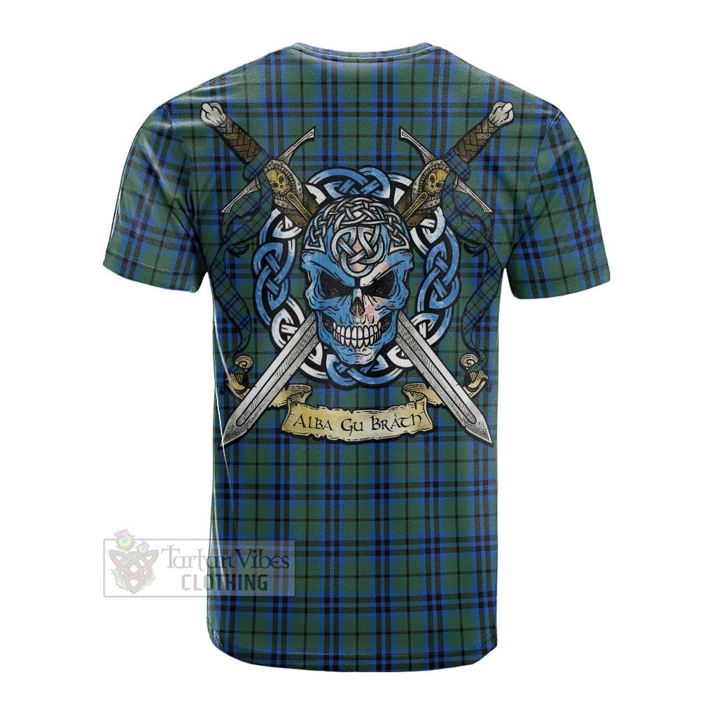 Tartan Vibes Clothing Keith Tartan Cotton T-shirt with Family Crest Celtic Skull Style