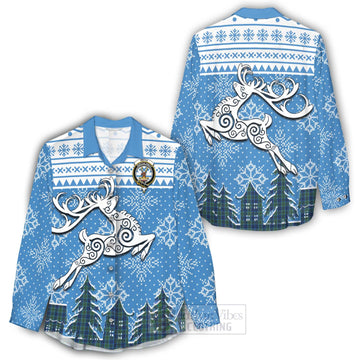 Keith Clan Christmas Women's Casual Shirt Celtic Reindeer Style