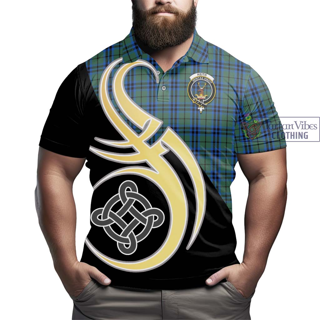 Keith Tartan Polo Shirt with Family Crest and Celtic Symbol Style - Tartan Vibes Clothing