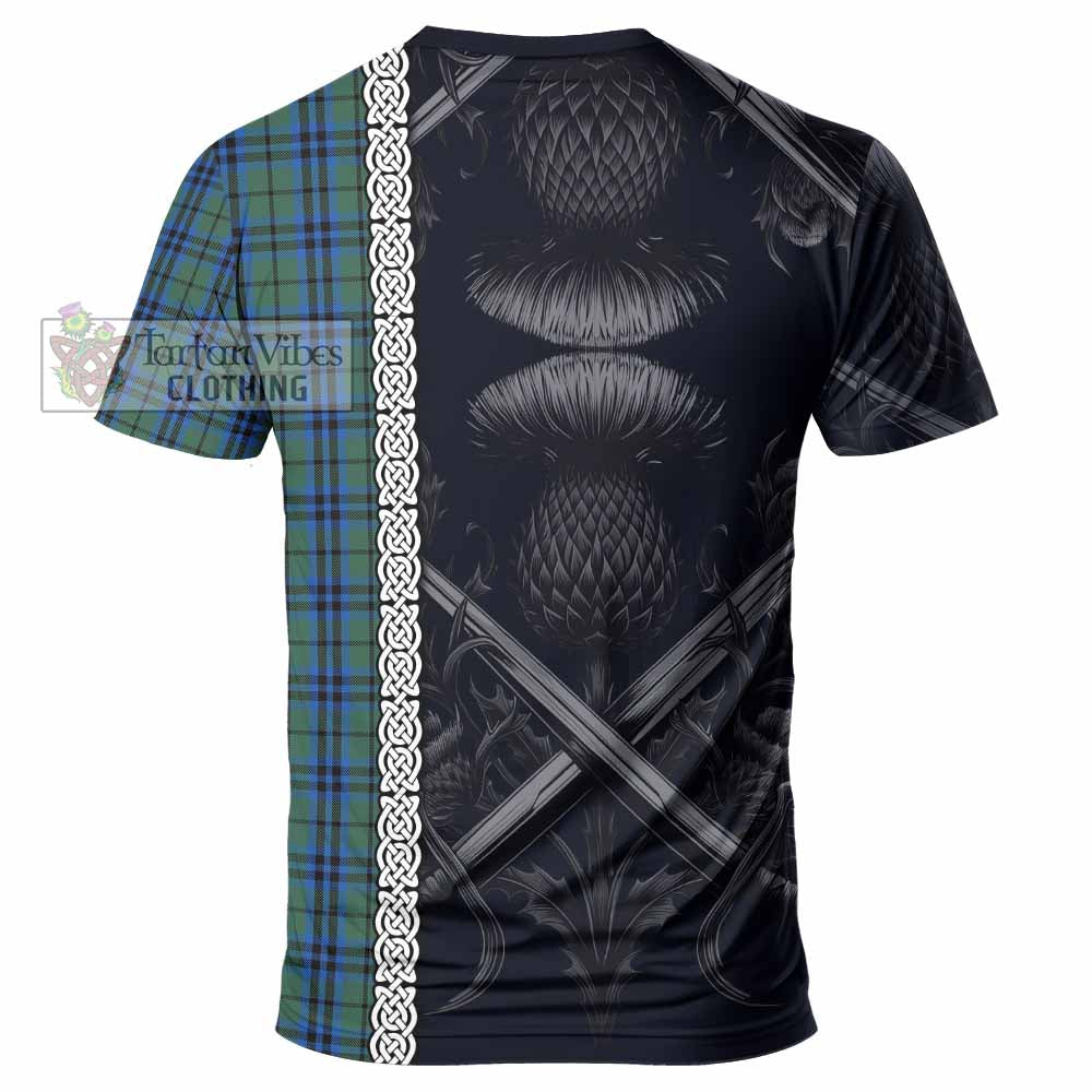 Tartan Vibes Clothing Keith Tartan T-Shirt with Family Crest Cross Sword Thistle Celtic Vibes