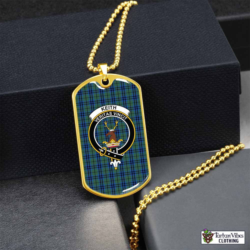 Tartan Vibes Clothing Keith Tartan Dog Tag Necklace with Family Crest