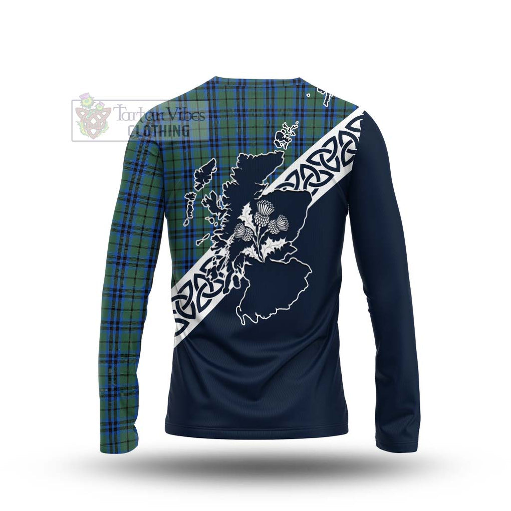 Tartan Vibes Clothing Keith Tartan Long Sleeve T-Shirt Featuring Thistle and Scotland Map