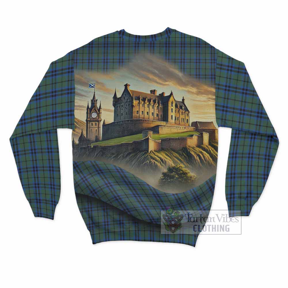 Keith Tartan Family Crest Sweatshirt with Scottish Ancient Castle Style - Tartan Vibes Clothing