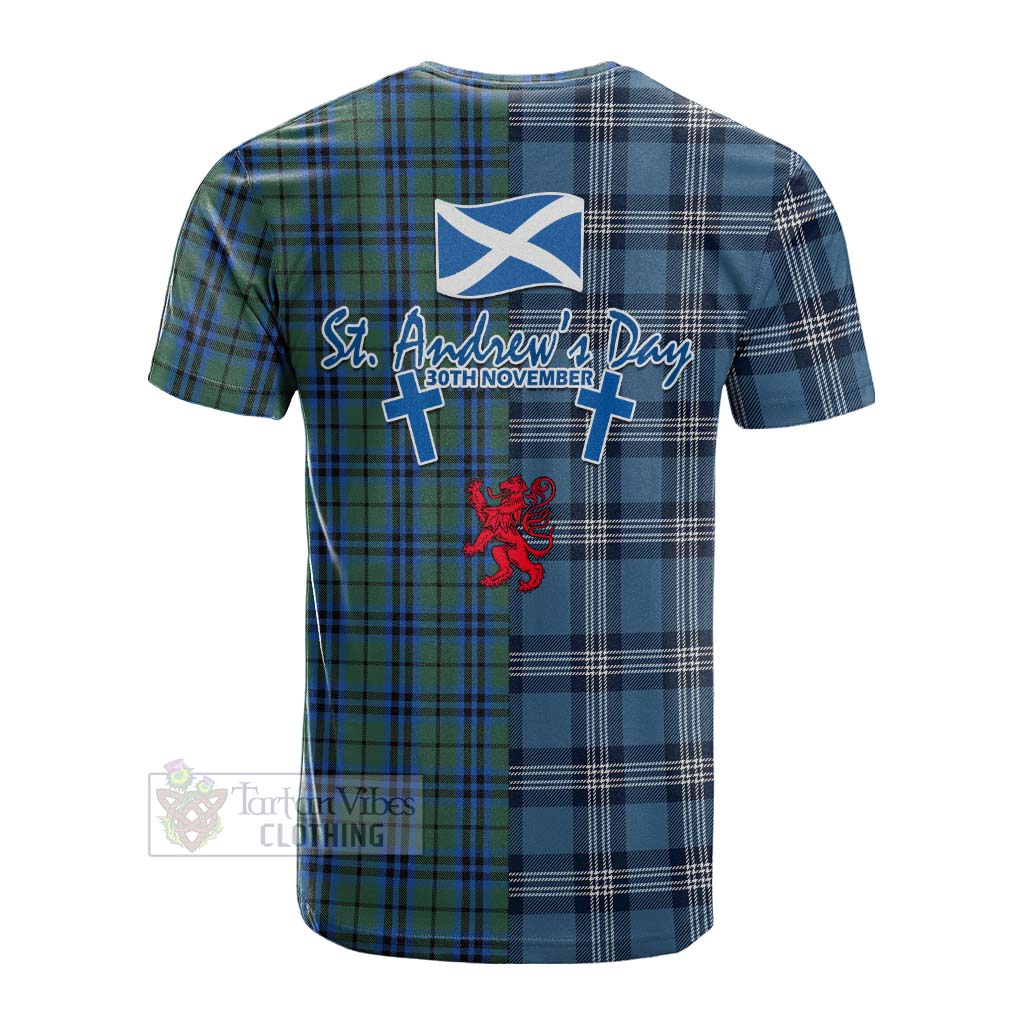 Tartan Vibes Clothing Keith Tartan Cotton T-shirt Happy St. Andrew's Day Half Tartan Style