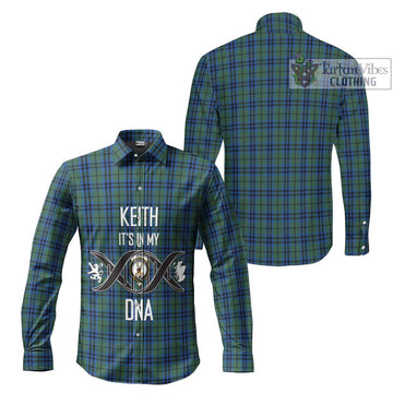 Keith Tartan Long Sleeve Button Shirt with Family Crest DNA In Me Style