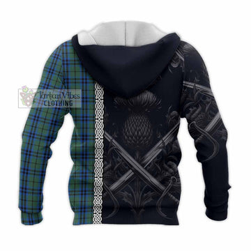 Keith Tartan Knitted Hoodie with Family Crest Cross Sword Thistle Celtic Vibes