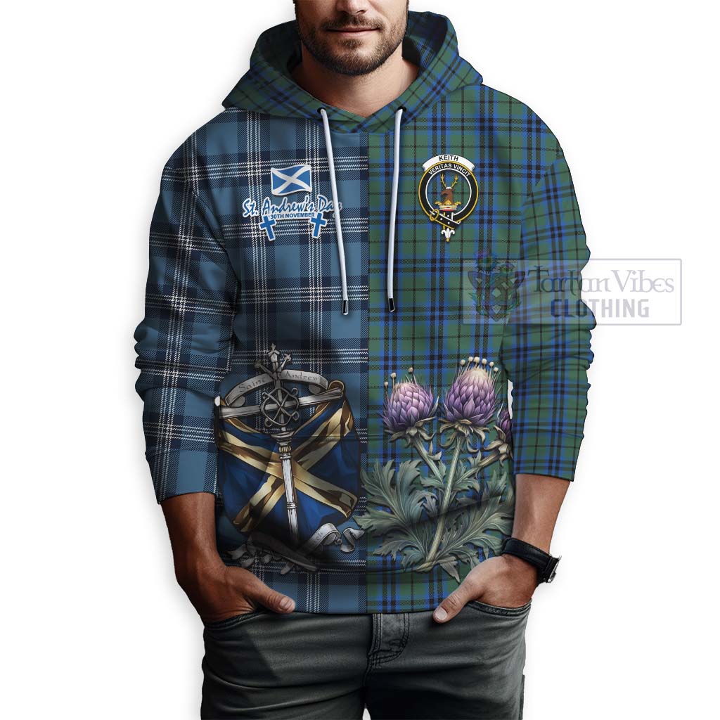 Tartan Vibes Clothing Keith Tartan Hoodie Happy St. Andrew's Day Half Tartan Style