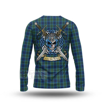 Keith Tartan Long Sleeve T-Shirt with Family Crest Celtic Skull Style