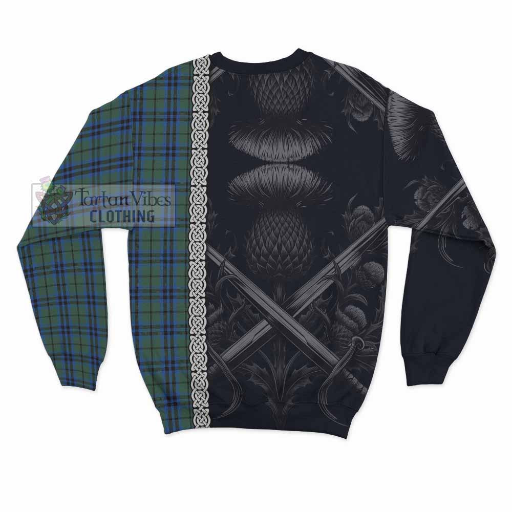 Tartan Vibes Clothing Keith Tartan Sweatshirt with Family Crest Cross Sword Thistle Celtic Vibes