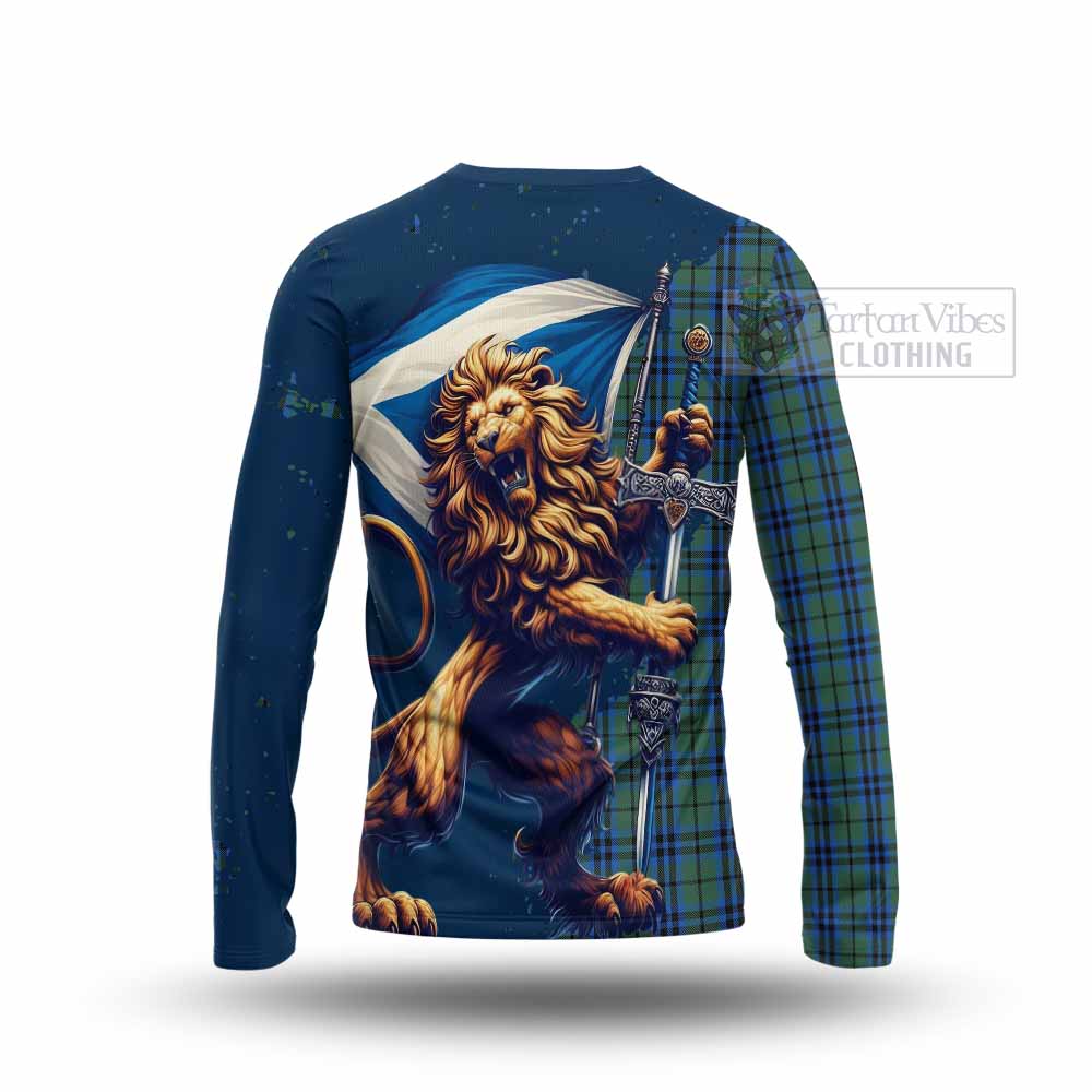 Tartan Vibes Clothing Keith Tartan Family Crest Long Sleeve T-Shirt with Scottish Majestic Lion