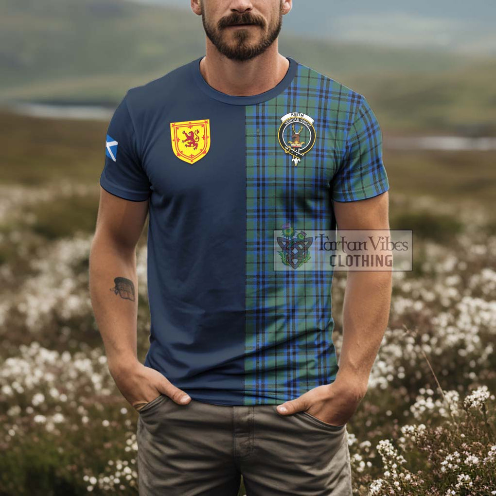 Tartan Vibes Clothing Keith Tartan T-Shirt Alba with Scottish Lion Royal Arm Half Style