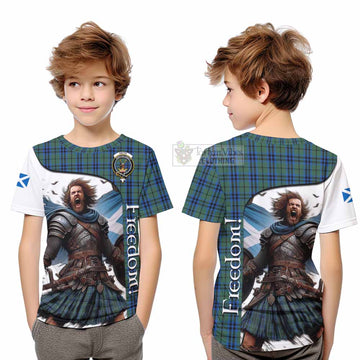 Keith Crest Tartan Kid T-Shirt Inspired by the Freedom of Scottish Warrior