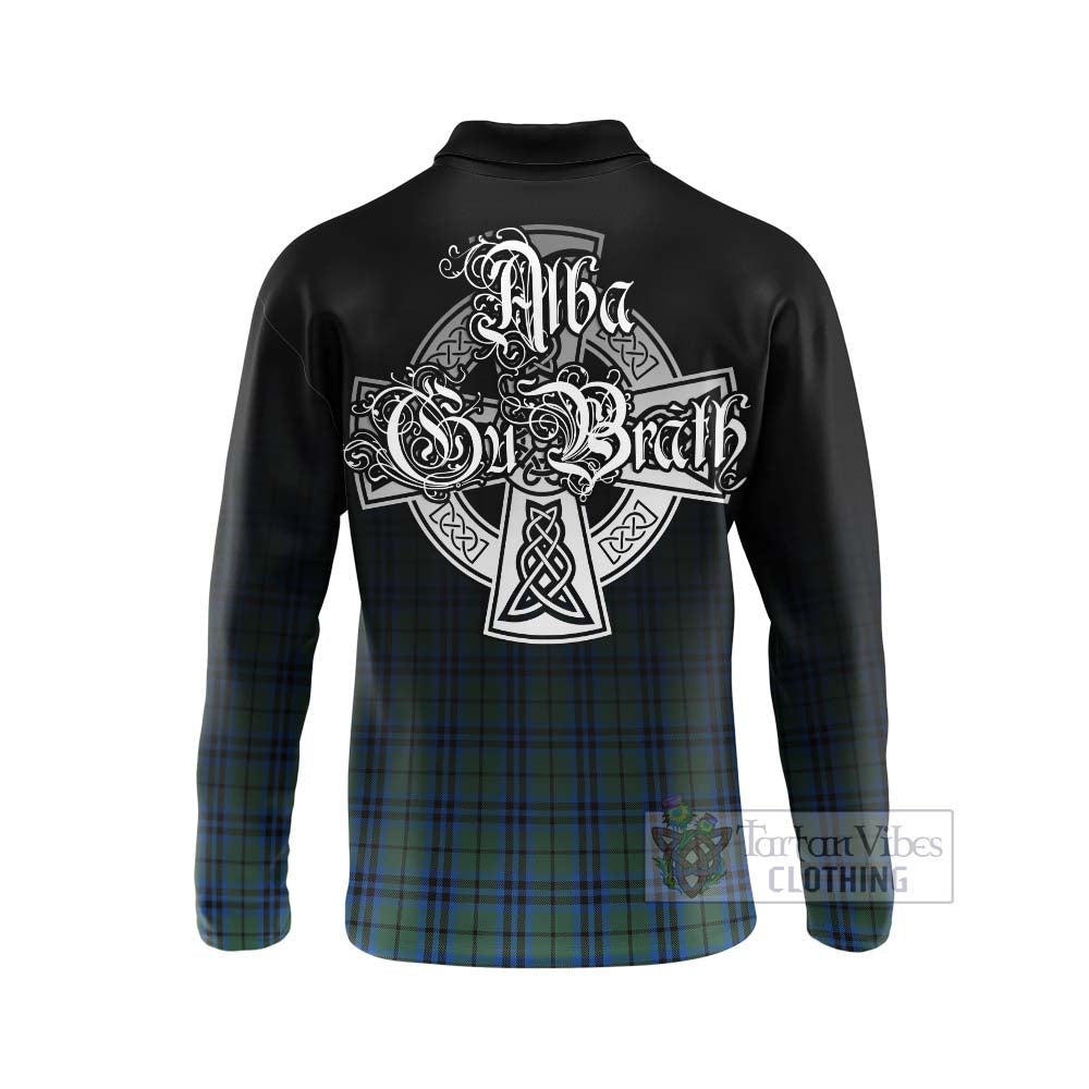 Tartan Vibes Clothing Keith Tartan Long Sleeve Polo Shirt Featuring Alba Gu Brath Family Crest Celtic Inspired