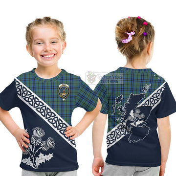 Keith Tartan Kid T-Shirt Featuring Thistle and Scotland Map